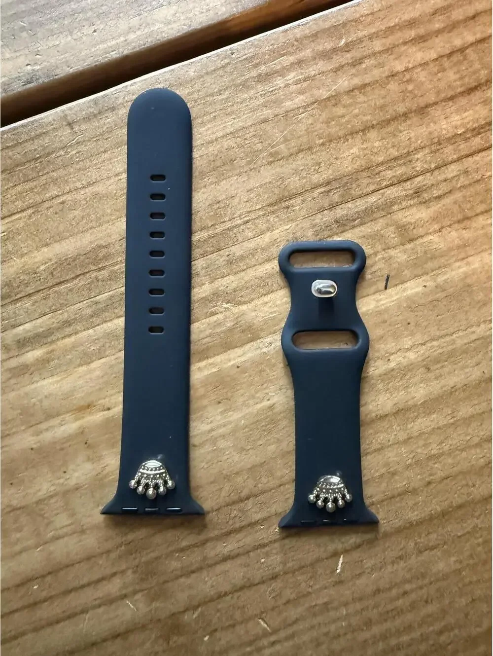 Black Silicone Apple Watch Band with Decorative Gold Crown